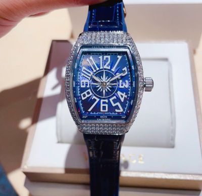 Franck Muller Vanguard Yachting V32 Blue Face Blue Band 32*42mm Women Watch